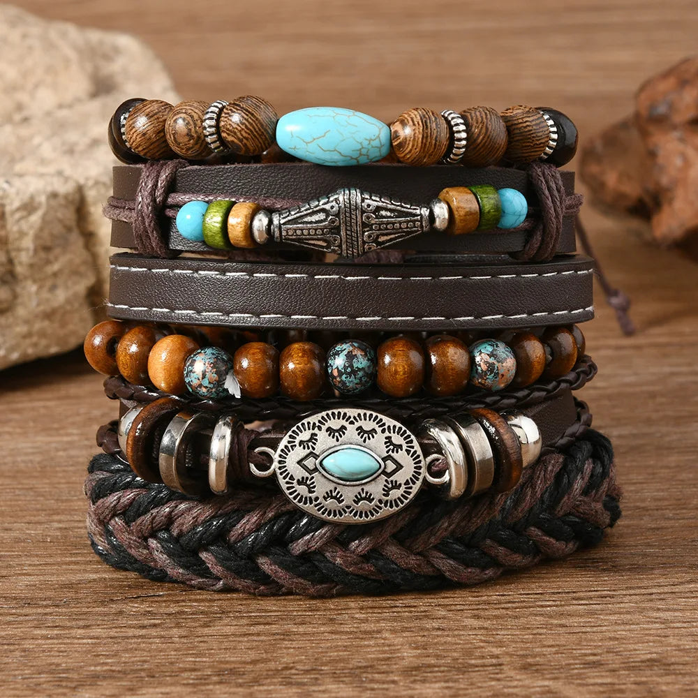 Vintage Casual 6 Pc/set Handmade Men Women Bracelets