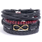Modyle Multi-layer Gothic Leather Bracelet Set Punk Viantage Wings Charms Handwoven Bracelets for Men Jewelry Gifts