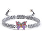 Handmade Braided String Bracelet For Women Blue Butterfly Pendant Adjustable Charm Bracelets&Bangles Fashion Girl Jewelry Gifts