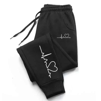 Heart Print Women's Sweatpants Jogging Pants