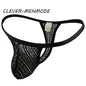 CLEVER-MENMODE Men Sexy Thong See Through Mesh Underwear Hole Panties Bulge Penis Pouch U Convex T Back G String Sissy Mankini