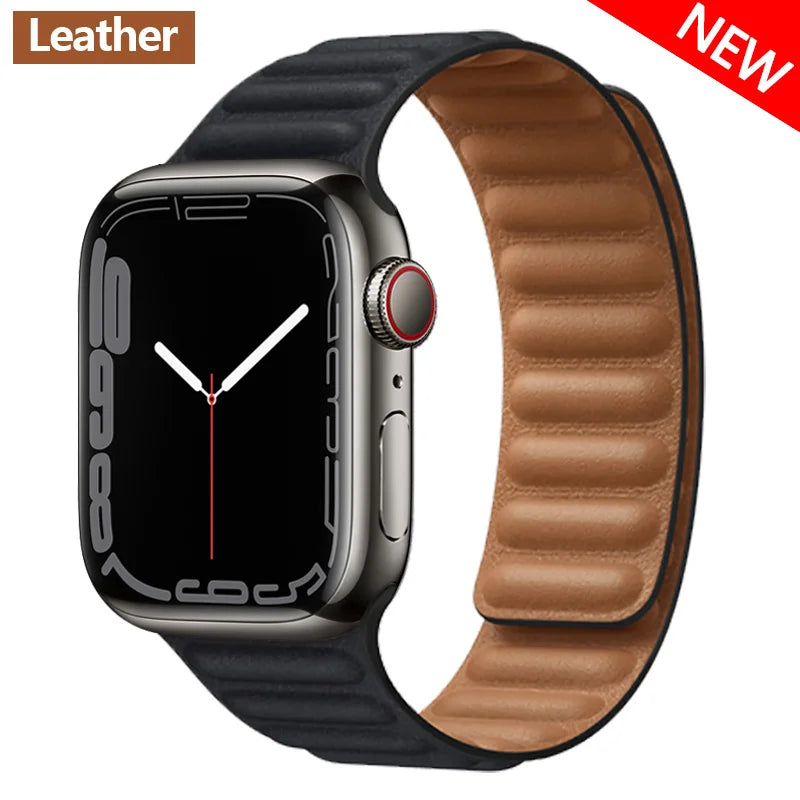 Apple Watch Magnetic Link Band, Leather or Silicone
