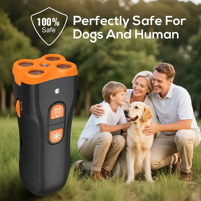 Dog Bark Deterrent Device, 4X Ultrasonic Anti Barking, Training Modes 50FT Range Barks No More Indoors Outdoors Behavior Corre