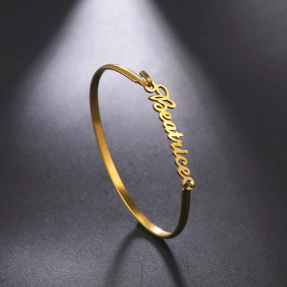 Personalized Name Bracelet for Women Men Custom Jewelry Stainless Steel Customized Bangle Gold Color Arabic Name Birthday Gifts