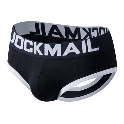 Men's Bottomless Underwear Sexy Gay Backless Briefs Jockstrap Sissy Open Back Boxer Briefs Underpants Cotton Men Panties Bikini