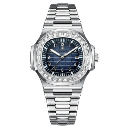 New Simple Digital Full Diamond Watch For Man Gifts Fashion Quartz Wristwatches Mens Automatic Watches Man Clock Montre Homme
