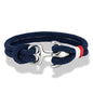 MKENDN Creative Contrast Double Strand Anchor Bracelets Men Women Nautical Survival Rope Bracelets Stainless Steel Anchor Buckle