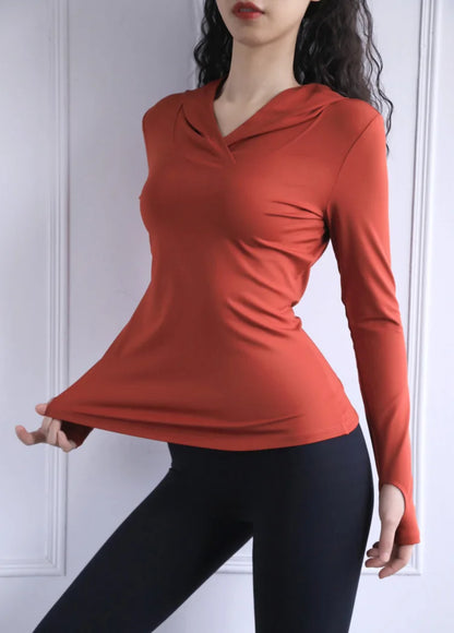 BreatheFit Women's Long Sleeve Yoga Hoodie Top