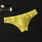 Sexy Men's Transparent Ice Silk Solid Color Panties Low-Waisted Breathable Underwear Pump Man Underpants Men Bulge Pouch Briefs