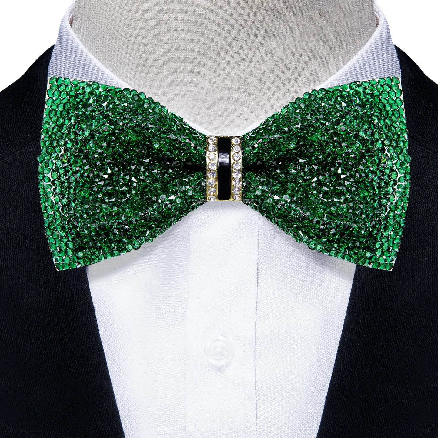 Sparkle Rhinestone Bow Ties for Men Pre-Tied Diamond Sequin Bowtie with Adjustable Length Wedding Party