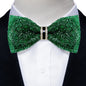 Sparkle Rhinestone Bow Ties for Men Pre-Tied Diamond Sequin Bowtie with Adjustable Length Wedding Party