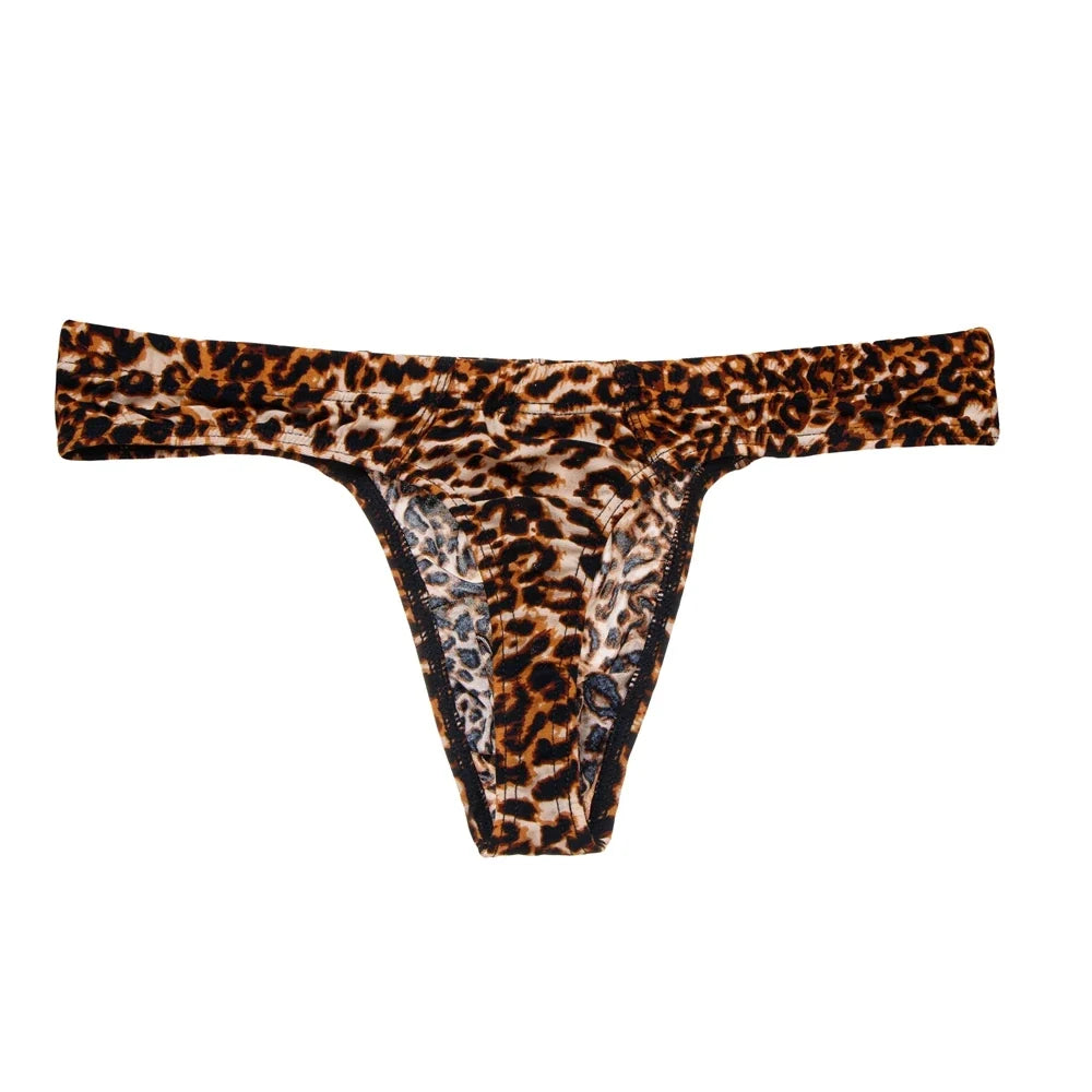 4PCS/Lot Leopard Sexy Men Bikini Brief Underwear Slip Hombre Calzoncillos Jockstrap Thong Men Briefs Pouch Cuecas Gay Underwear