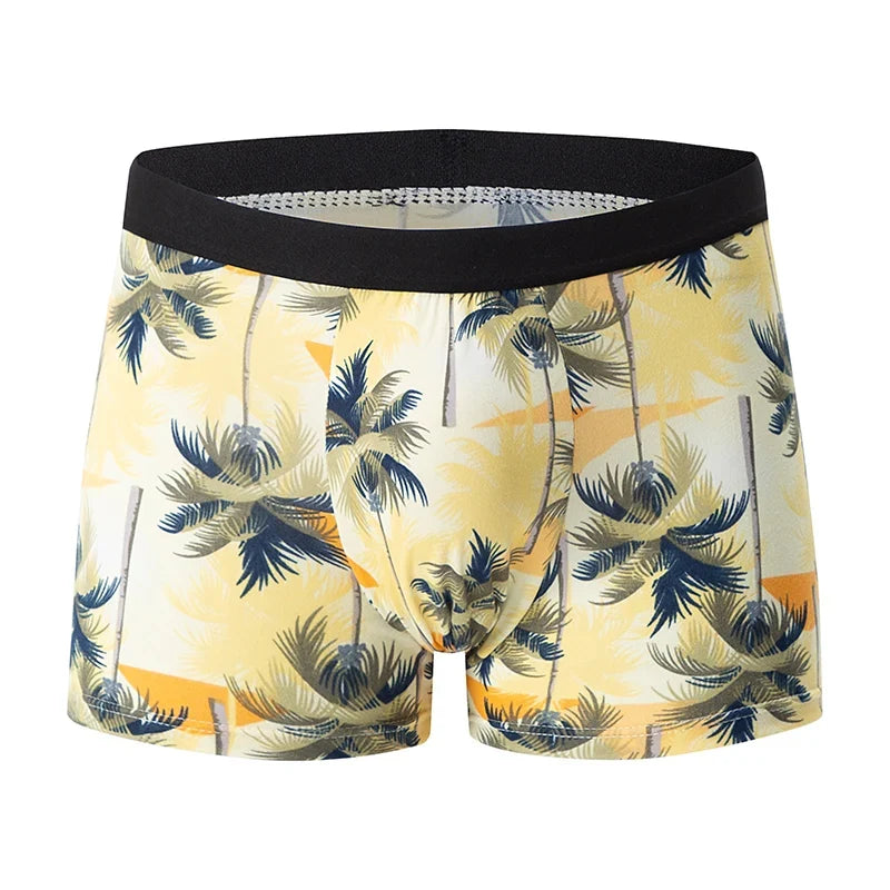 4-piece MEN'S Fashionable and Charming Flower Underwear
