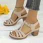Plus Size 43 Sandals for Women Summer Fashion and Lightweight Peep Toe Hihg Heels Woman Ankle Strap Casual Gladiator Sandals