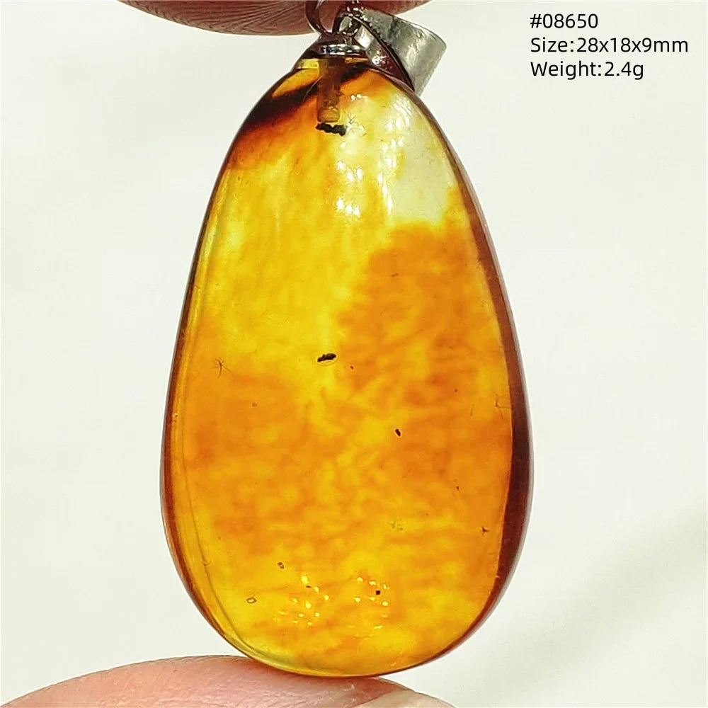 Natural Amber Pendant From Baltic Flower Yellow Amber Water Drop Women Men Jewelry Reiki Stone Women Men AAAAAAA
