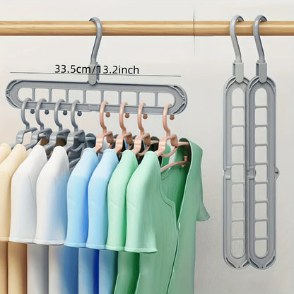 3pcs, Plastic 9-Hole Foldable Hangers, Heavy Duty Space Saving Clothes