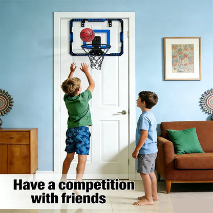 Basketball Hoop Wall Mounted, Over Door Indoor Outdoor Hoop Set with