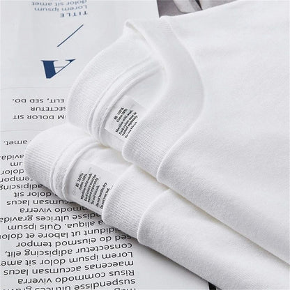 2-Pack Unisex Cotton White Loose Fit T-Shirts