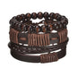 MeMolissa New Fashion Braided Wrap Leather Bracelets for Men High Quality Vintage Charm Wood Beads Ethnic Tribal Wristbands