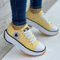 Women Shoes Classic White Canvas Sneakers Fashion Platform Women Casual shoes High Quality Lace-Up Feamle Tennis Shoes 35-43