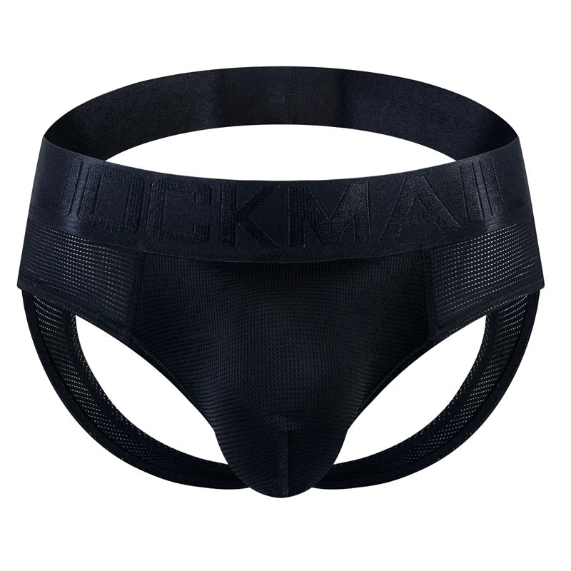 Open Back Sexy Men Underwear Briefs Underpants Nylon Mesh Quick Dry Gay Men's Jockstrap Bikini Slip Men Tanga Briefs Thong Swim