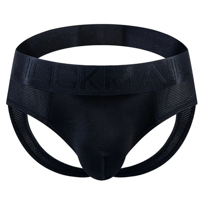 Open Back Sexy Men Underwear Briefs Underpants Nylon Mesh Quick Dry Gay Men's Jockstrap Bikini Slip Men Tanga Briefs Thong Swim