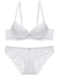 Hollow Lace Floral Sexy lingerie set Bow Padded Push Up women's bra Suitable for Small Busts sexy bras and panties