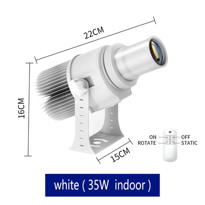 Custom Led HD Gobo Logo Projector Indoor Outdoor Ip67 Waterproof Rotating Advertising Image Projection Light For Floor Wedding