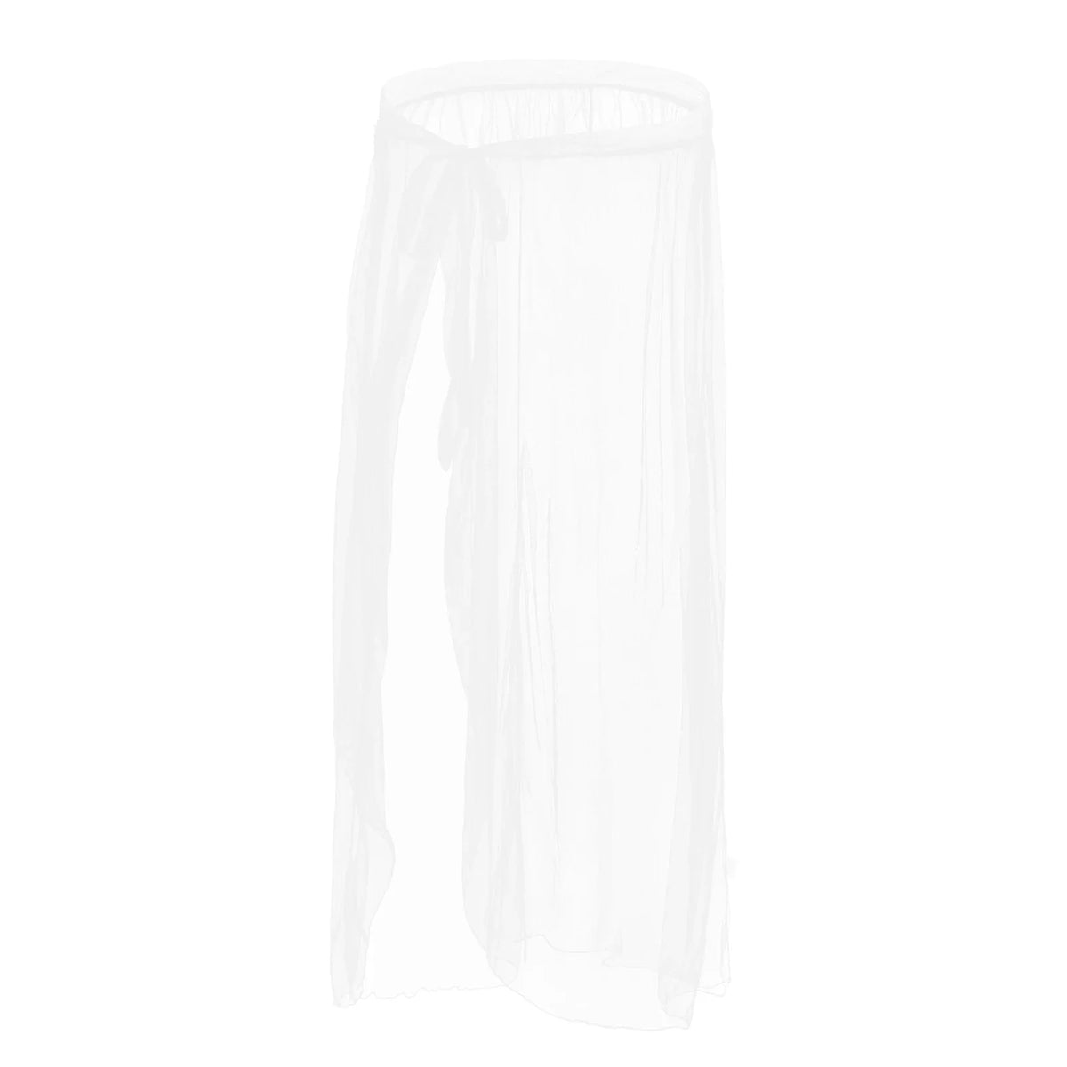 CLEVER-MENMODE Sexy Mesh Sleep Bottoms Men Pajamas See Through Long Sleepwear  Side Spilt Nightdress Transparent Culottes