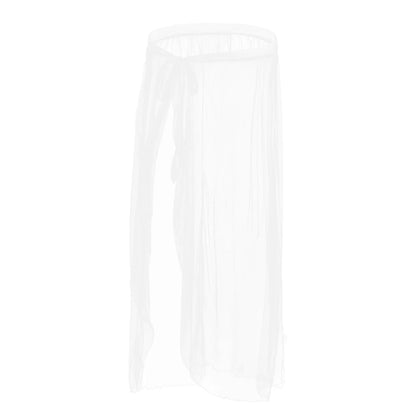 CLEVER-MENMODE Sexy Mesh Sleep Bottoms Men Pajamas See Through Long Sleepwear  Side Spilt Nightdress Transparent Culottes