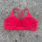 Solid Color Cross Fitness Bra with Chest Pad