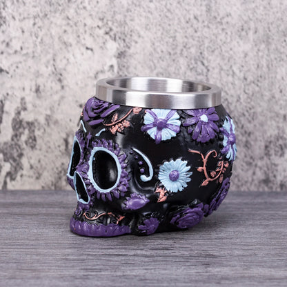 Gothic Wine Goblet Contain Dragon Claw Viking Skeleton Retro Stainless Steel Resin