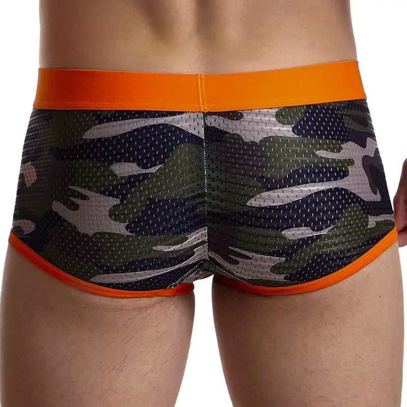6PCS/Lot Men Underwear Boxershorts Men Boxer Briefs Ropa Interior Hombre Calzoncillos Breathable Hombre Mesh Camouflage Nylon