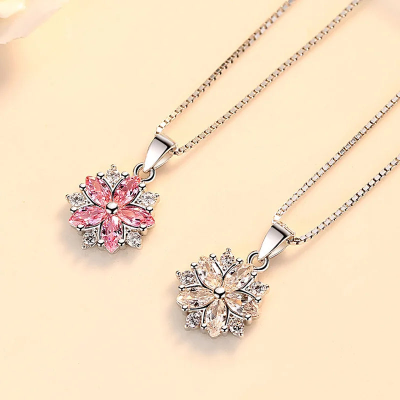 925 Sterling Silver Necklace Zircom for Women 18k Gold Plated Jewelry Pendant Birthday Party Gift Jewelry Gift N12