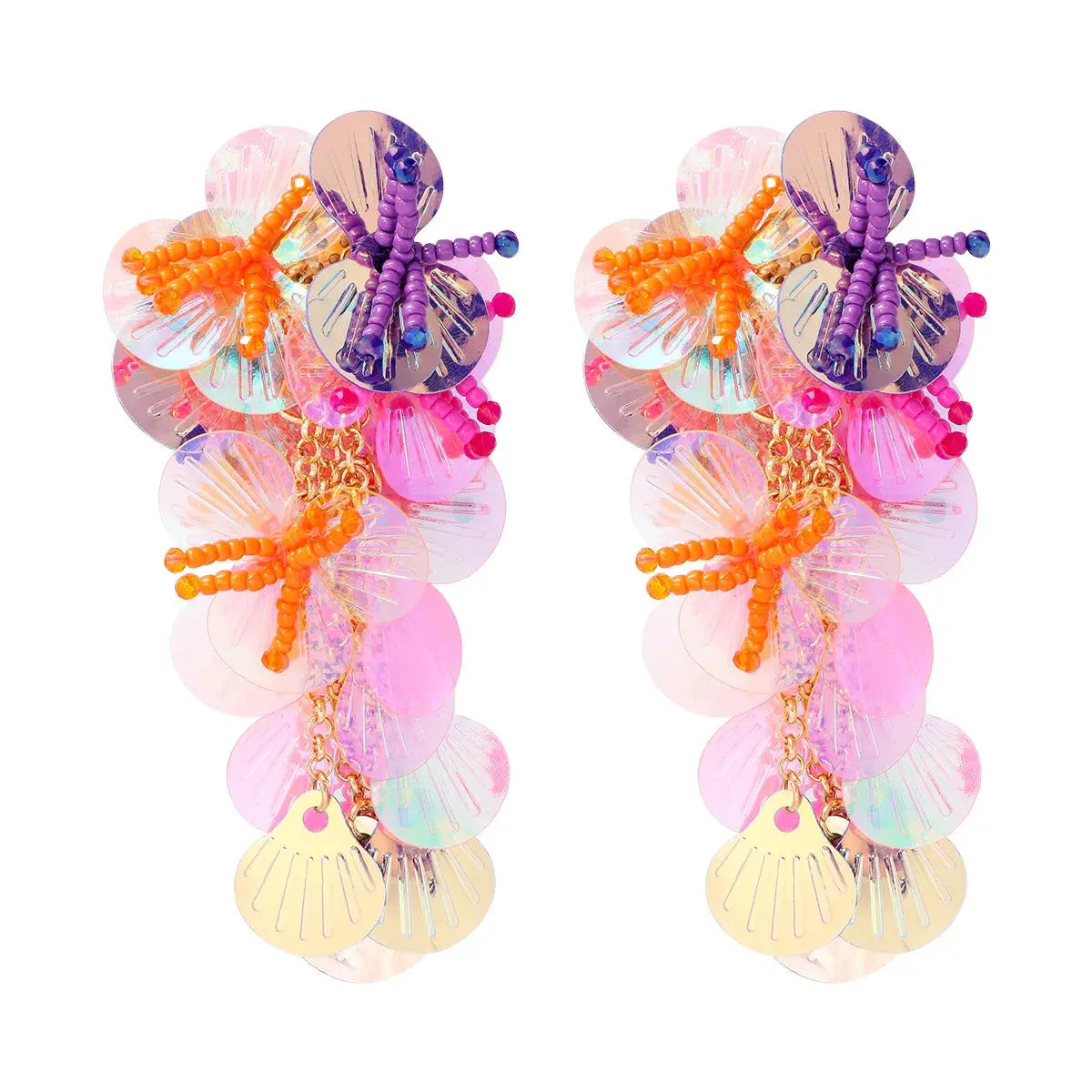 Statement Earrings Earrings - Colorful Shell - Women's Statement Jewelry
