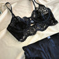 MOYISU White See-through Lace Big Breasts Small Bra Underwear Ultra Thin Set Sexy Pure Desire Underwear Underwear Underwear Set