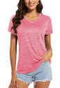 TACVASEN Summer Quick Dry V-Neck T-shirts Womens Short Sleeve Workout T-shirts Athletic Pullover Tops Lightweight Casual Sport T
