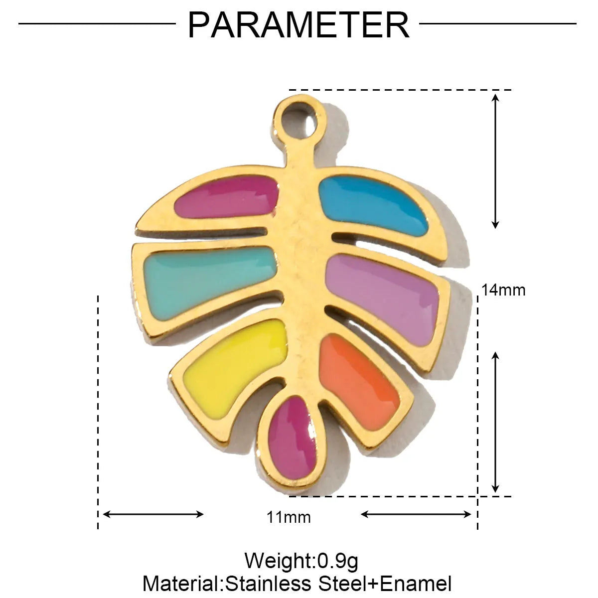 3pcs/Lot Stainless Steel Enamel Plam Flip Flop Shell Diy Charm Women Watermelon Strawberry Necklace Pendant Summer Ocean Jewelry