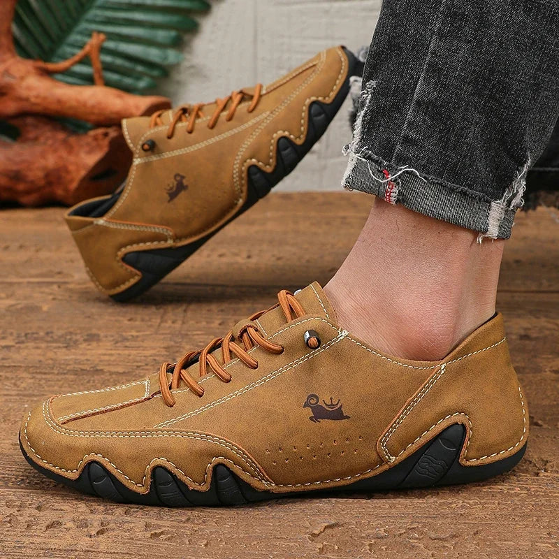 Classic Red Shoes for Men PU Leather Comfortable Walking Shoes Fashionable Women's Casual Shoes - Multifunctional Low Top Design