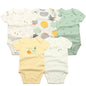 Newborn Boys Romper 2024 New Summer Cotton Baby Jumpsuit Infant Soft Baby 5 pieces Cartoon Baby Boy Clothes 0 to 24 Months