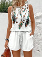 Retro Print Women's Tank & Shorts Set