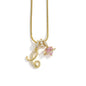 Gold Color Zircon Flower Pendant Necklace Female A-Z 26 Letter Alphabet Wedding Jewelry Gift for Women