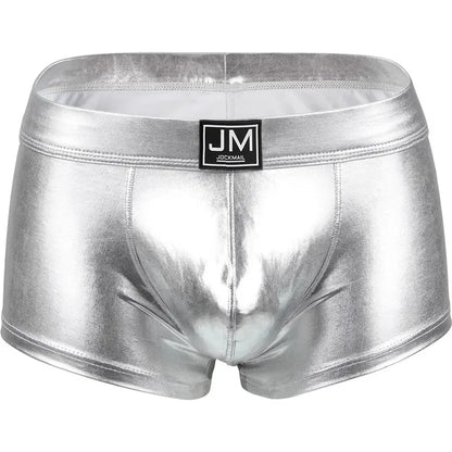 Sexy Men's Faux Black Leather Panties Gay Underwear Man Boxer Briefs Trunks Boxer Shorts and Underpants Boxers