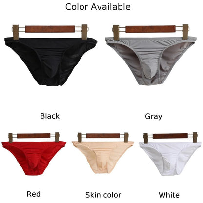 Sexy Men Bulge Pouch Briefs Underpants Panties Bikini Solid Color Transparent Briefs Underwear Pump Man Glossy Panties