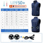 Summer Cooling 2-4 Fan Holes Fan Workwear, Unisex Short Sleeve, Outdoor Sun Protection & Cooling Vest with Built-in Fans
