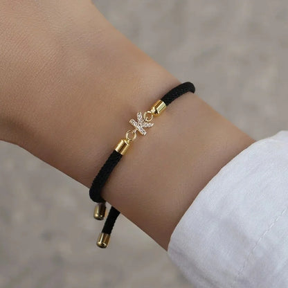 InitIal Heart Charm Letter Link Bracelet for Women Classic Letter A-Z Rope Chain Bracelet for Daily Jewelry Gifts
