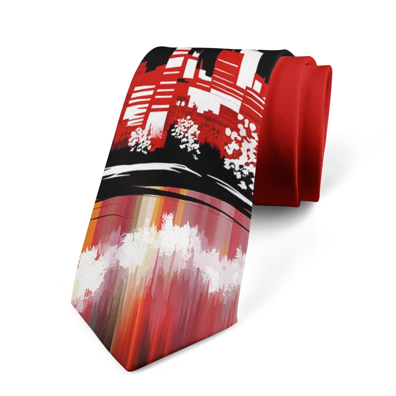 Classic oil painting high-quality printing, novel tie personalized wedding party shirt accessories Harajuku fashion unisex tie