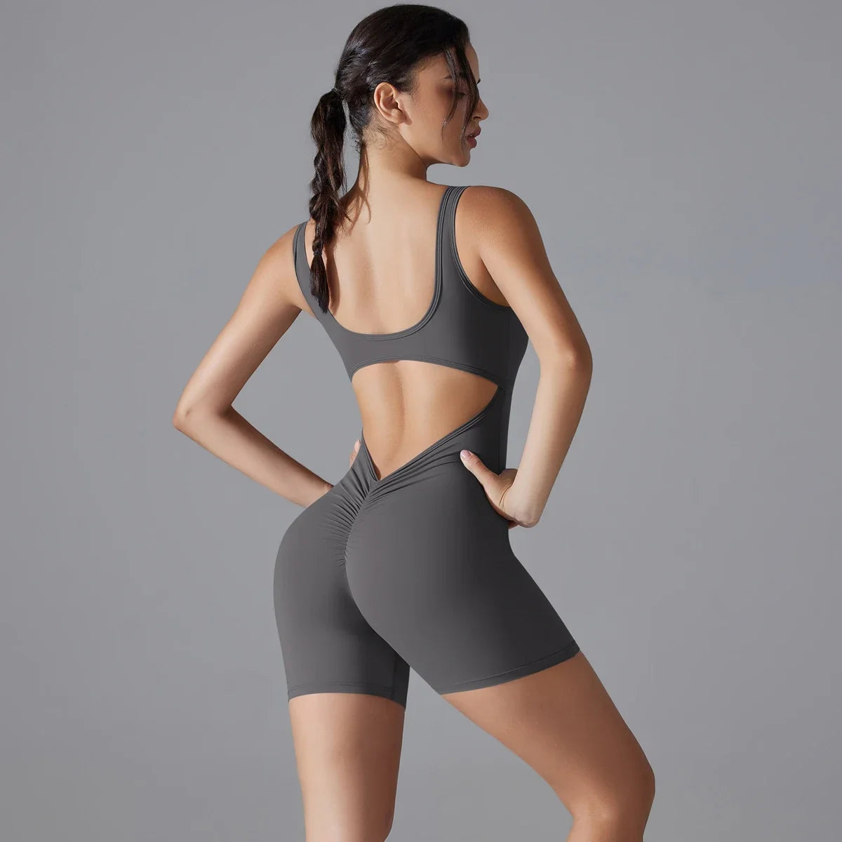 VibeFlex Women's Scrunch Jumpsuit - Yoga & Gym Ready