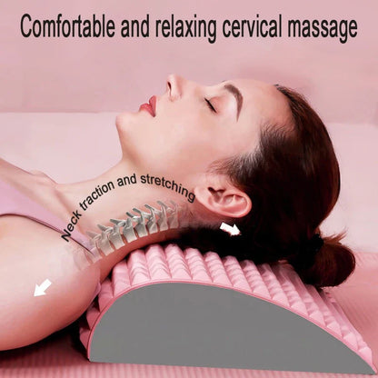 Back Stretcher Neck Pillow Relieve Massage Lumbar Support Massager for