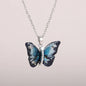 Huitan Aesthetic Butterfly Pendant Necklace for Women Silver Color/Gold Color Inlaid Shiny CZ Fashion Party Accessories Jewelry